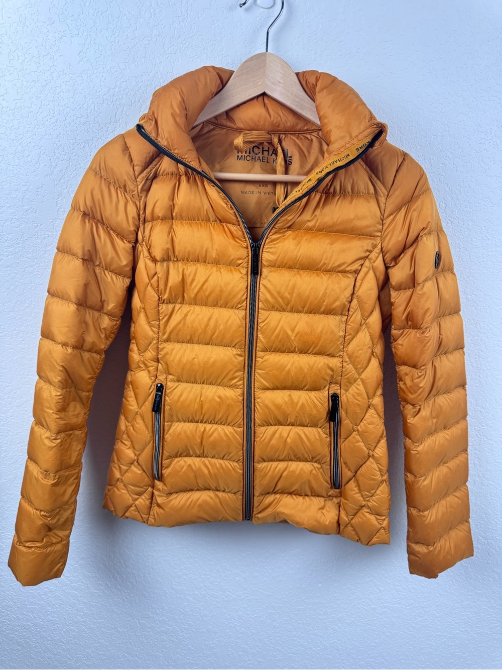 Michael Kors Women's Mustard Packable Down Puffer Jacket XXS